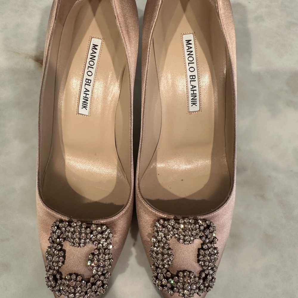 Manolo Blahnik Pink Embellished Heels